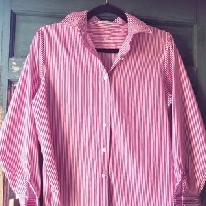 🐞Foxcraft wrinklefree red and white shirt 6P